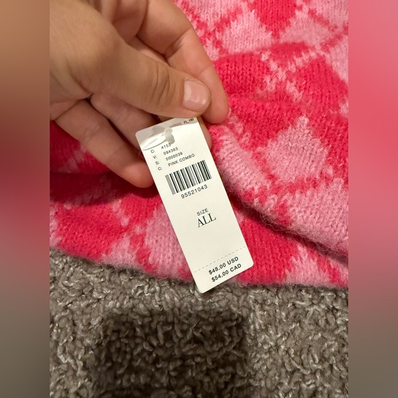 NWT Anthropologie Argyle Beanie Womens Wool blend Pink, one size - Picture 5 of 7